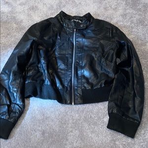 Vintage black leather jacket